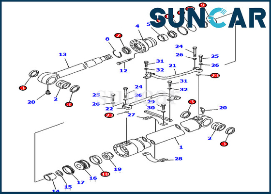 주문 PC80-3 PC80LC-3 코마츠 중장비를 위한 20X-63-02010 20X6302010 붐원통 서비스 장비 online manufacture
