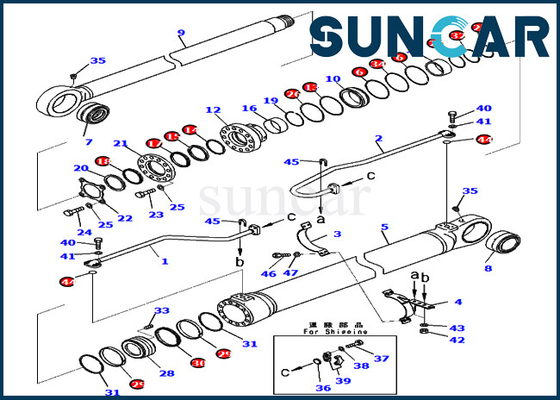 주문 721-98-00920 7219800920 코마쓰 발굴기 PC800SE-8E0용 부름 실린더 밀봉 키트 online manufacture