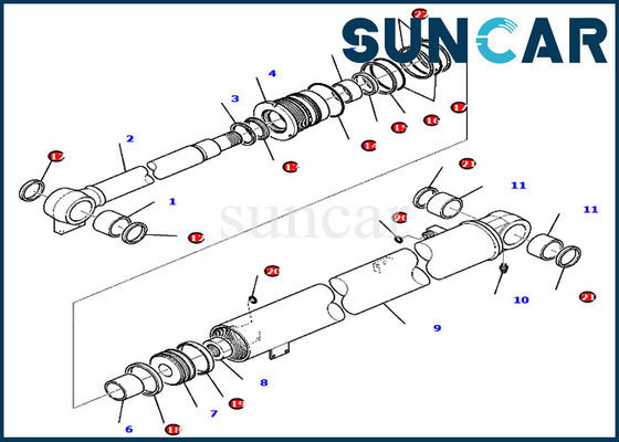 주문 붐 봉지 키트 0 실린더 수리용 장비는 굴삭기 코마츠 PC80MR-3 PC80MR-5에 대해 적합합니다 online manufacture