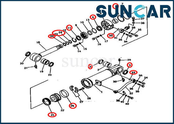 주문 SUNCAR Seal Replacement Kit 707-99-64405 7079964405 For D275A-2 Komatsu online manufacture