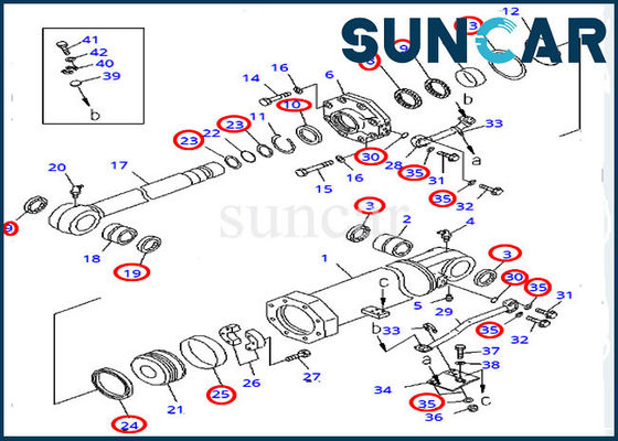 주문 불도저 D375A-5D 코마츠를 위한 0 리퍼 승강기 유압 실린더 봉지 키트 online manufacture