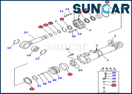 주문 707-99-74460 Blade Tilt Cylinder Sealing Kit Komatsu Service Kit For Pitch Dozer D375A-3 online manufacture