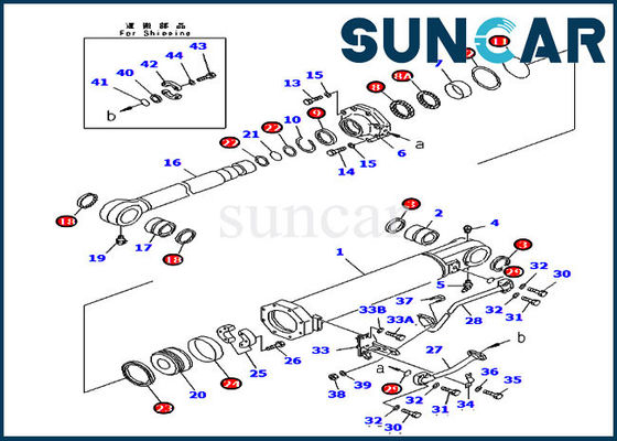 주문 D375A-5 코마츠 0 리퍼 경사 유압 실린더 밀봉 수리용 장비 online manufacture