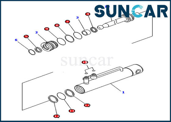주문 707-98-11350 핀 풀러 유압 실린더 씰 키트는 Komatsu D375A-6 D475A-5에 맞습니다. online manufacture