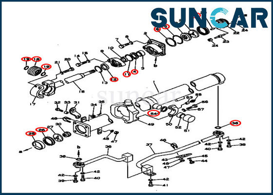 주문 130-63-05020 유압 실린더 씰 키트는 Komatsu D53A-16 D53P-16 불도저에 맞습니다. online manufacture