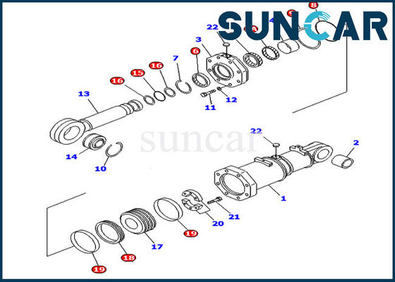 주문 D575A-2 D575A-3 Dual Tilt Cylinder Seal Kit 707-98-95430 Dozer Komatsu Service Kits online manufacture