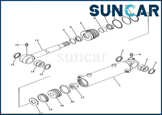 주문 Komatsu PC10-7 굴삭기 블레이드 리프트 실린더 씰 키트 707-98-12700 실린더 서비스 키트 online manufacture