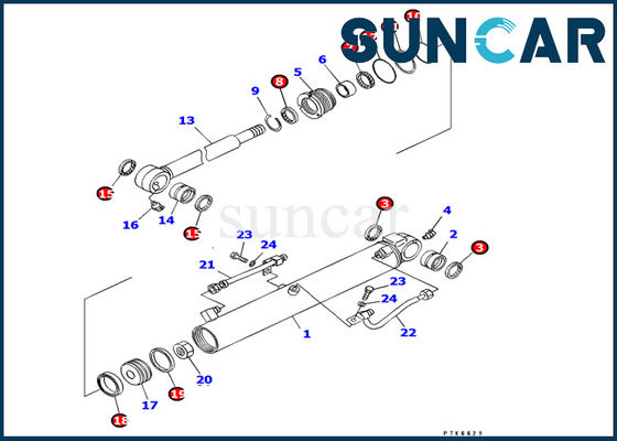 주문 707-98-14610 버킷 실린더 씰 키트 OEM Komatsu 수리 키트는 굴착기 PC8uu-3 R3eplacement에 적합합니다. online manufacture
