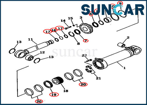 주문 Dual Tilt Cylinder Sealing Kit 707-99-96201 OEM Dozer Komatsu Hydraulic Oil Seal Kits online manufacture