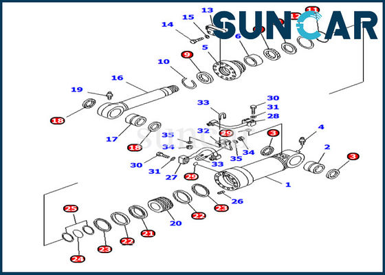 주문 707-99-44270 Blade Cylinder Seal Kit PC128UU PC138US Komatsu Cylinder Inner Oil Seal Service Kit online manufacture