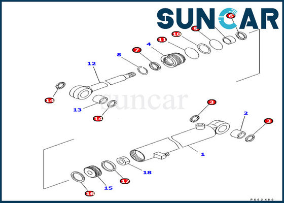 주문 707-98-03460 Excavator Seal Kits Komatsu PC03-2 Arm Cylinder Inner Oil Seal Service Kit online manufacture
