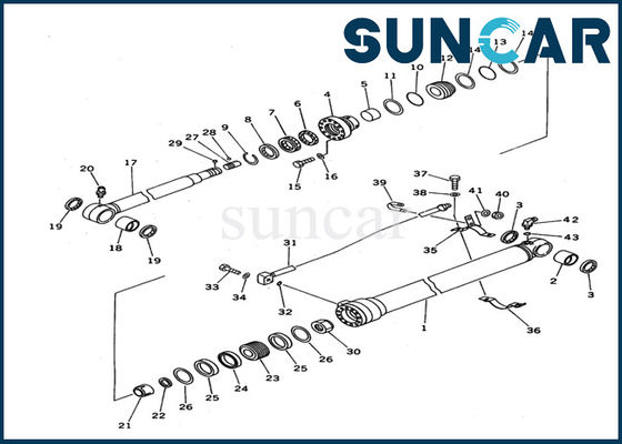 주문 707-99-36620 Excavator Arm Cylinder Seal Kits Komatsu PC100N-6 Cylinder Assembly Inner Parts online manufacture