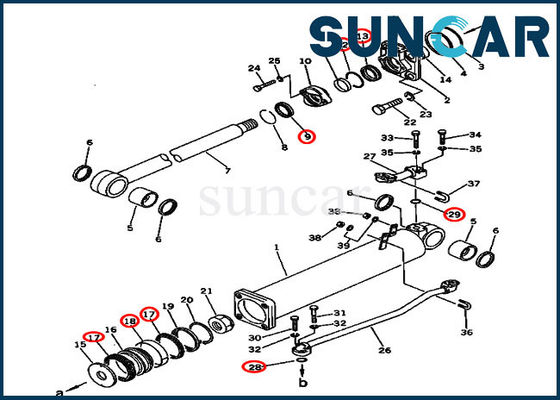 주문 유압 씰 135-63-05060 리프트 씰 키트 D57S-1B D57S-1 Komatsu 용 실린더 교체 키트 online manufacture
