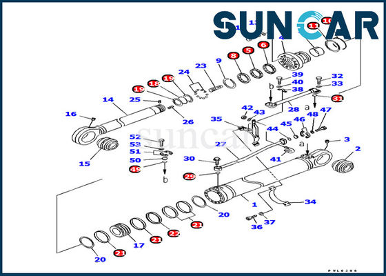 주문 PC1250-7 Komatsu 굴착기 내유성 씰 키트 707-99-69670 유압 실린더 암 서비스 키트 online manufacture