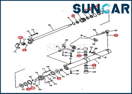 주문 유압 씰 707-98-36440 블레이드 리프트 Komatsu 씰 키트 D60P-11 D60P-8 실린더 서비스 키트 online manufacture