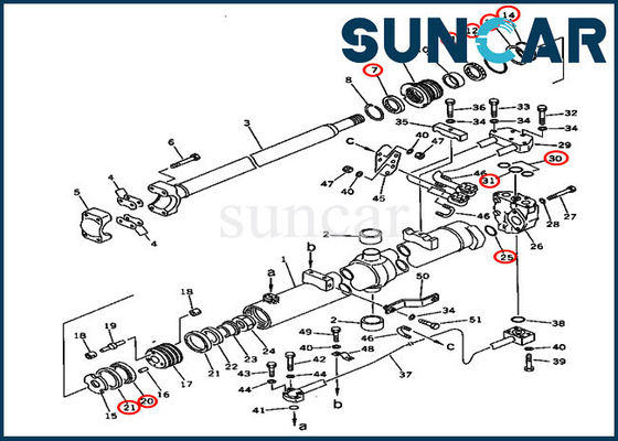 주문 707-98-37580 블레이드 리프트 실린더 씰 키트는 D85A-21 Komatsu 크롤러 도저 모델에 맞습니다. online manufacture