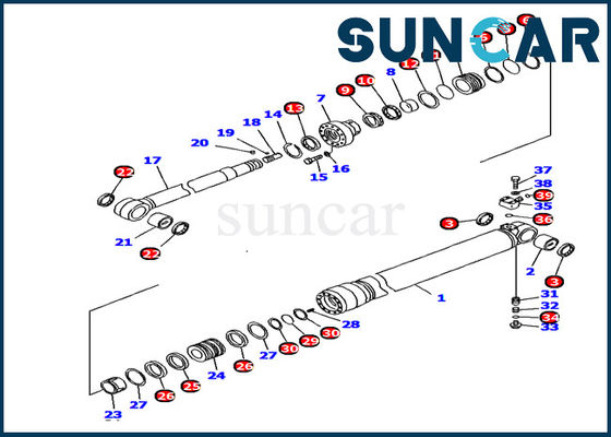 주문 유압 암 실린더 씰 키트 707-99-44390 굴삭기 수리 키트는 Komatsu PC128US-2-AC에 맞습니다. online manufacture