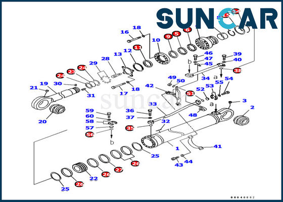 주문 707-99-69780 암 실린더 씰 키트 유압 실린더 서비스 키트는 Komatsu PC1250-7 굴삭기에 적합합니다. online manufacture