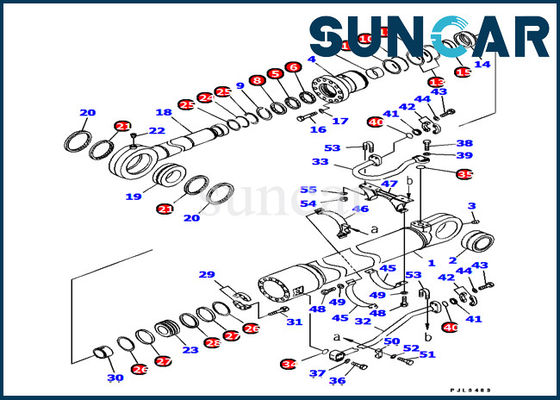 주문 Komatsu 씰 키트 707-99-77190 PC1250LC-8 굴착기 내부 수리용 물통 실린더 서비스 키트 부품 online manufacture
