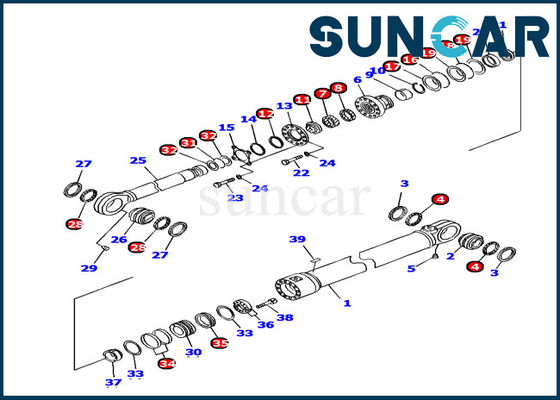 주문 707-99-78770 Komatsu 씰 키트 ISO9001 PC1250-7 유압 실린더 수리 키트 오일 씰링 online manufacture