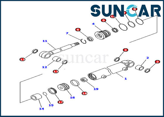 주문 코마츠 오일 저항 707-98-11330 붐 스윙 실린더 봉지 키트 PC12R-8 굴삭기 수리용 장비 online manufacture