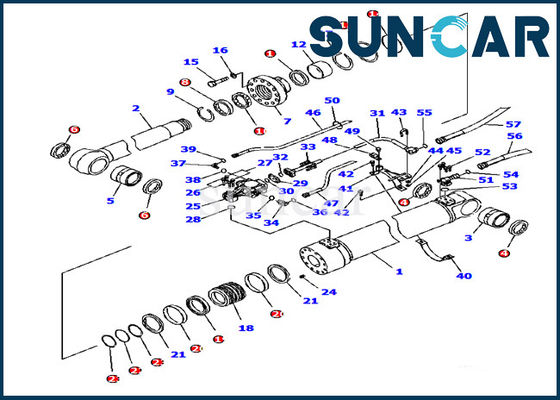 주문 707-99-56630 Komatsu 붐 조정 실린더 서비스 키트 PC180LC-7-E0 굴삭기 내부 씰 키트 online manufacture