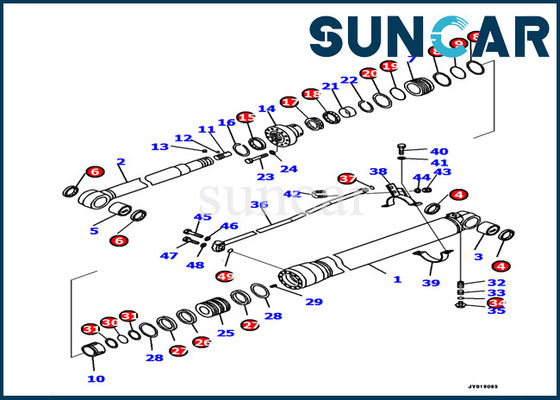 주문 유압 암 실린더 수리 키트 707-99-39770 Komatsu 굴착기 씰 키트 PC138US-10 모델 online manufacture