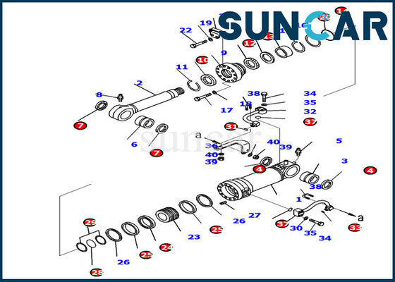 주문 707-99-39790 PC138US-10 왼손 실린더 수리 부품 용 Komatsu 블레이드 실린더 씰 키트 online manufacture