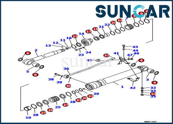 주문 707-99-45170 Komatsu 굴착기 유압 수리 부품 Pc130-8 모델 암 실린더 씰 키트 online manufacture