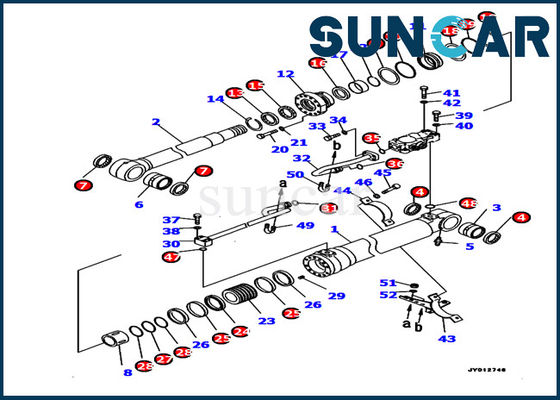 주문 Komatsu 굴착기 707-99-46440 붐 실린더 수리 씰 키트 PC190LC-8 모델 서비스 키트 online manufacture