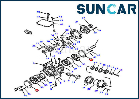 주문 419-33-21710 WA300-3A WA320-3 Komatsu 로더 씰용 변속기 프론트 액슬 씰 링 online manufacture