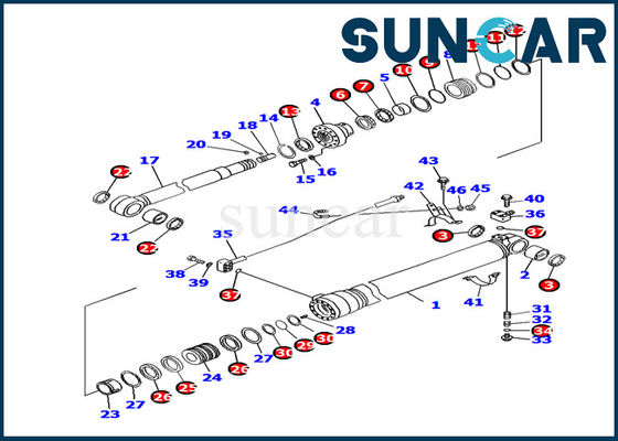 주문 Komatsu 707-99-45180 암 실린더 씰 키트 PC130F-7 굴삭기 내부 부품 서비스 키트 교체 online manufacture