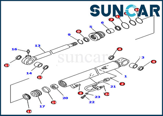 주문 707-98-04700 버킷 실린더 씰 키트 Komatsu PC18MR-2 PC14R-3 굴삭기 내부 서비스 키트 online manufacture