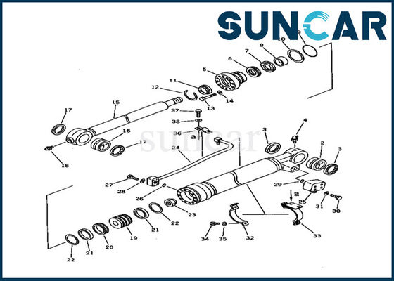 주문 707-98-37110 유압 실린더 씰링 키트 Komatsu PC150-5 내부 부품 버킷 실린더 서비스 키트 online manufacture