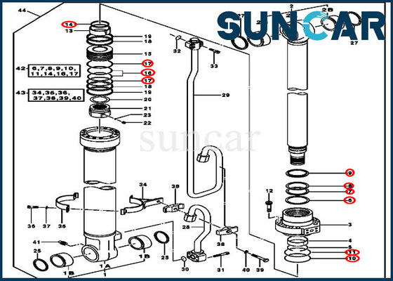 주문 AH225136 붐 유압 실린더 키트 굴삭기 씰 키트는 John Deere 2154D 225CLC에 맞습니다. online manufacture