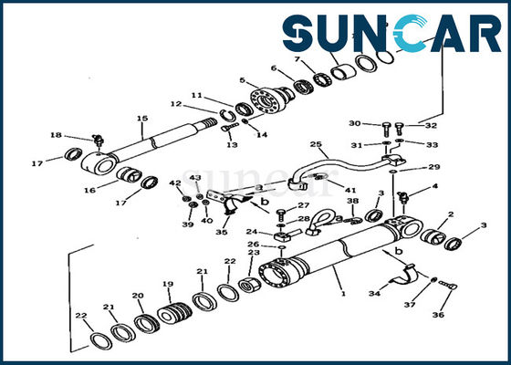 주문 굴착기 PC150-5를 위한 Komatsu 붐 실린더 서비스 장비 707-98-38520 물개 장비 교체 online manufacture
