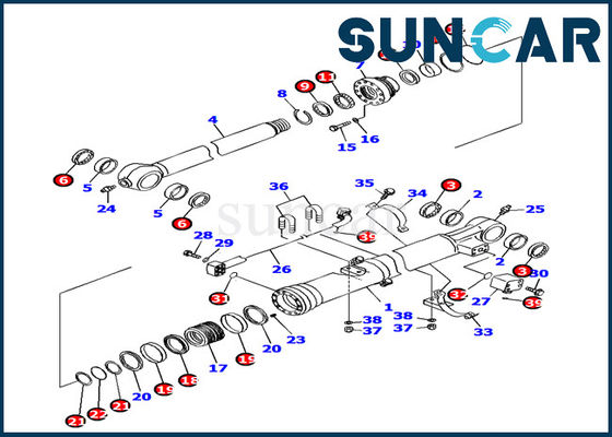 주문 예비 부품 707-99-37290 버킷 실린더 씰 키트 PC160LC-7 Komatsu 유압 씰링 키트 online manufacture