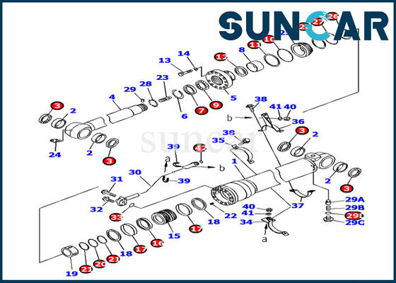 주문 유압 암 실린더 씰링 키트 707-99-46320 Komatsu PC160LC-7 교체용 씰 키트 online manufacture
