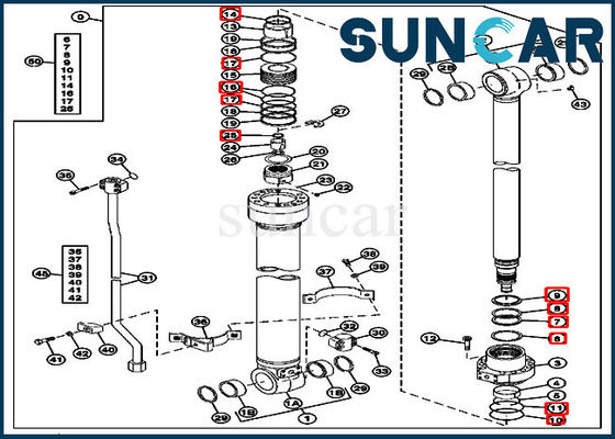 주문 4483194 암 실린더 씰 키트는 굴착기 180 John Deere 건설 기계 모델에 적합합니다. online manufacture