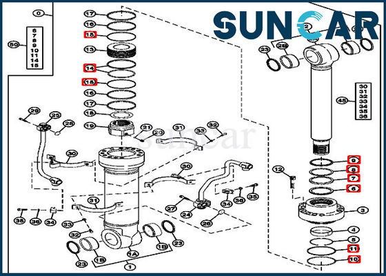 주문 ISO9001 유압 씰 4662878 포지셔닝 실린더 씰링 장비 굴착기 John Deere 장비 online manufacture