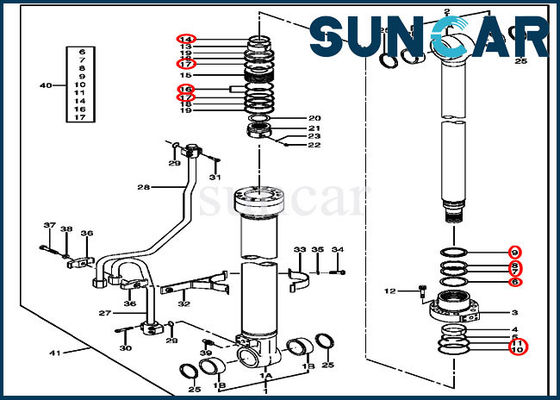 주문 4662895 120C 120D John Deere 교체 부품을 위한 붐 물개 수리용 연장통 실린더 성분 online manufacture