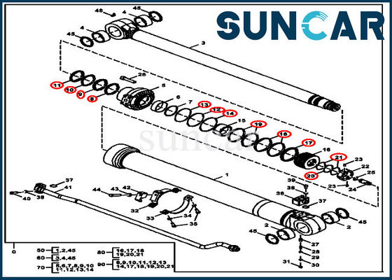 주문 FYA00012900 암 실린더 수리 씰 키트 135G 130G John Deere 굿 씰링 성능 키트 online manufacture
