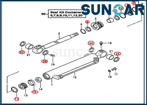 주문 4355825 DEERE 서비스 키트 유압 씰 수리 키트는 굴삭기 실린더 블레이드 부품에 적합합니다. online manufacture