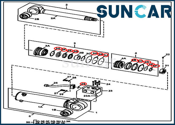 주문 4669900 유압 블레이드 실린더 씰 수리 키트는 220DW 190GW Deere 건설 기계에 맞습니다. online manufacture