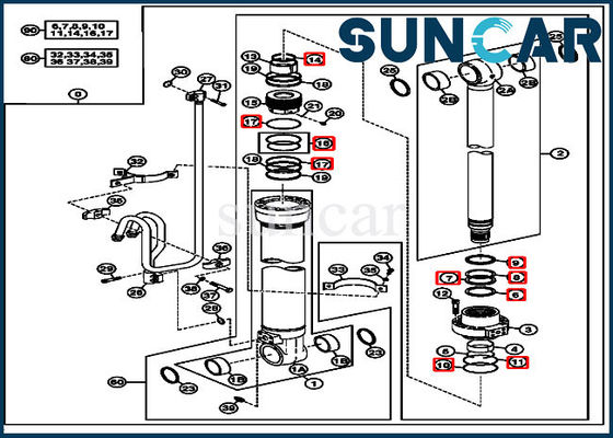 주문 붐 실린더 키트 4662889 유압 수리 씰링 키트는 John Deere 220DW에 적합합니다. online manufacture