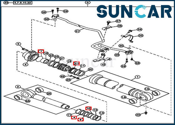 주문 4485612 230CLC John Deere 실린더 부품용 유압 붐 수리 씰 키트 online manufacture