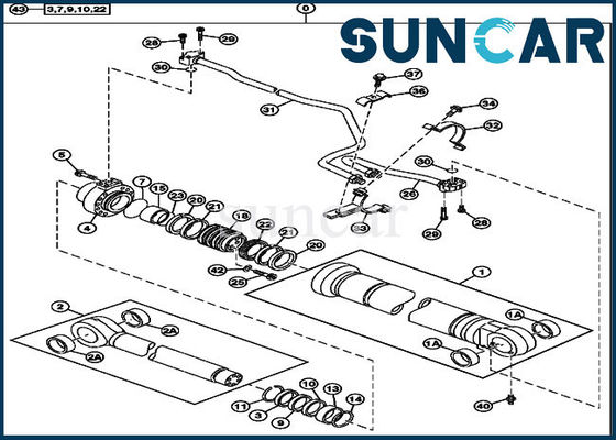 주문 굴착기 오일 씰 9257531 붐 실린더 씰 수리 키트 230CLC John Deere 부품에 적합 online manufacture