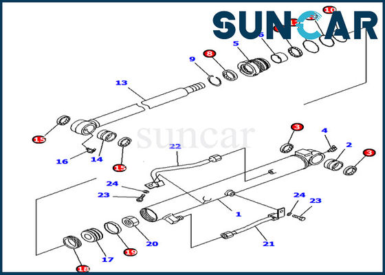 주문 707-39-65190 버킷 실린더 씰 키트 Komatsu 굴삭기 PC10UU PC14R PC16R 수리 키트 online manufacture
