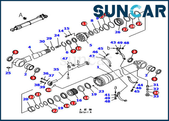 주문 707-98-48610 Komatsu 굴착기 씰 키트 PC180 PC200 PC210 용 암 실린더 수리 씰 키트 online manufacture