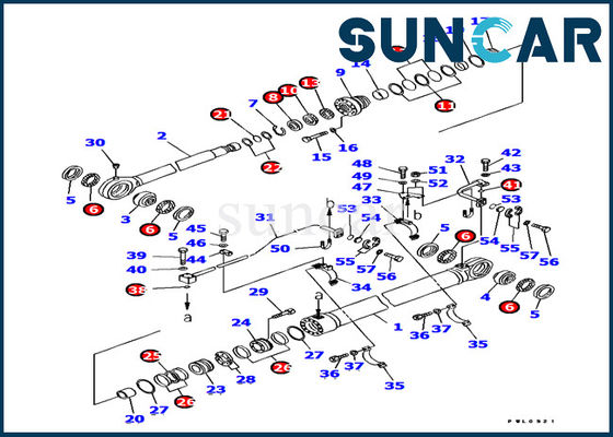 주문 707-99-77070 물통 실린더 씰링 키트 Komatsu 굴착기 PC1800-6 내부 수리 부품 online manufacture